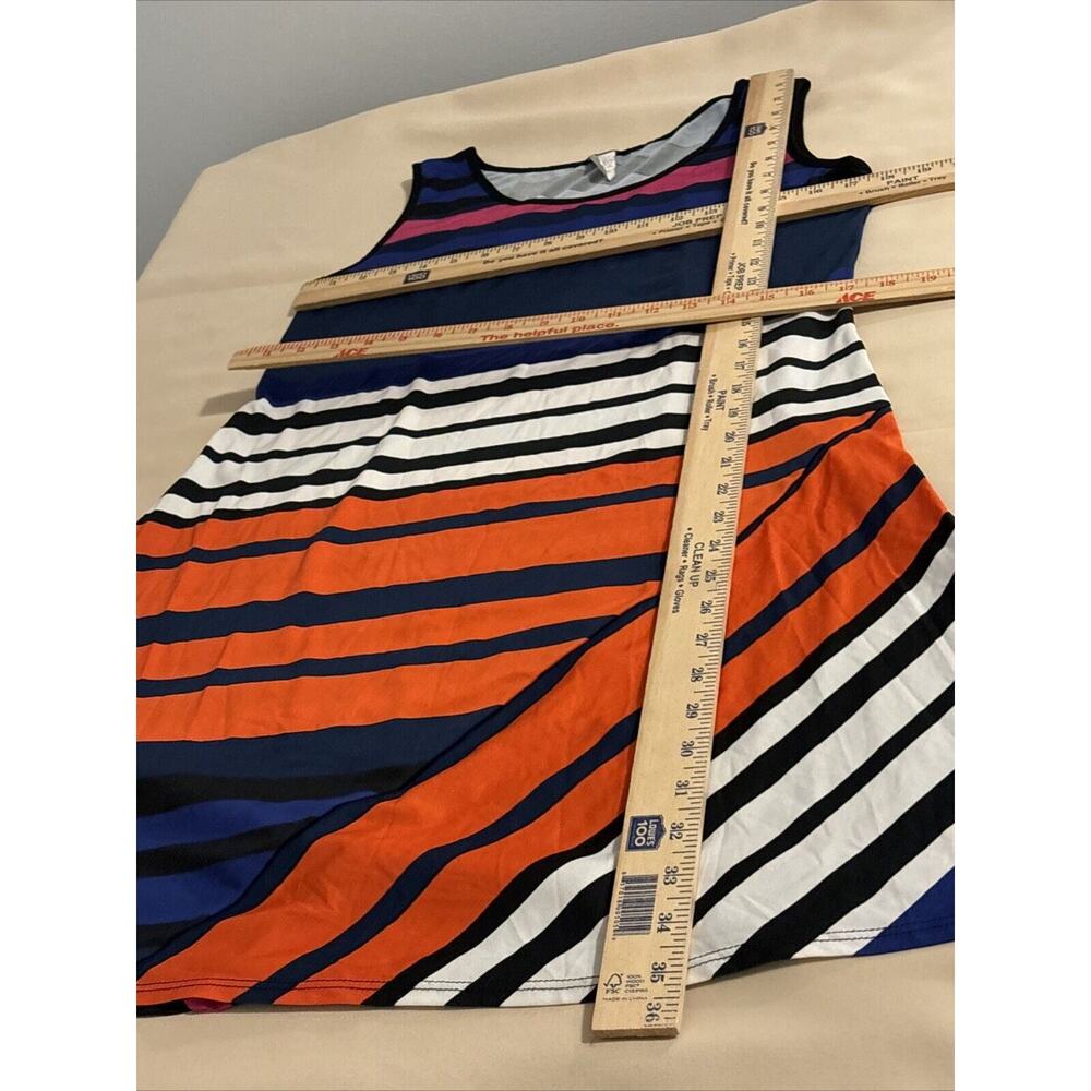 MSK Women’s Jersey Dress Size Large Striped Sundress Sleeveless Scoop Neck - Picture 7 of 8